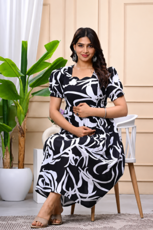 Anarkali Feeding Kurti – Rayon Dual Side Zip