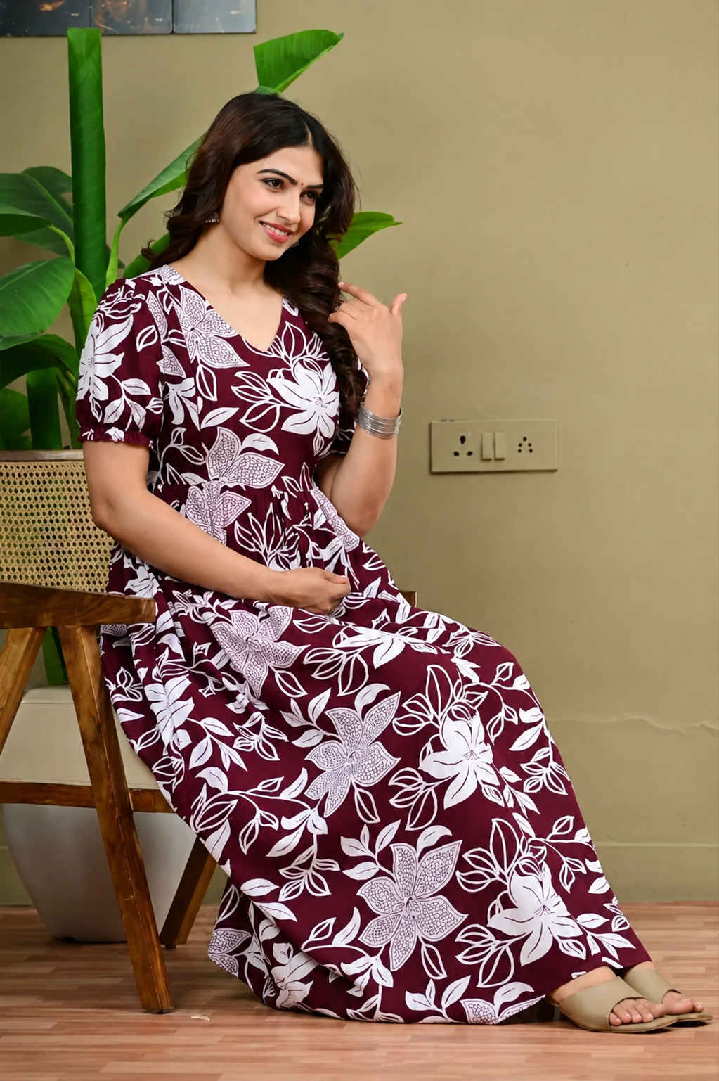 Trendy Maternity Gowns and Kurti with Feeding Zip for Easy Nursing - Soft Breathable Cotton and Rayon - Image 4