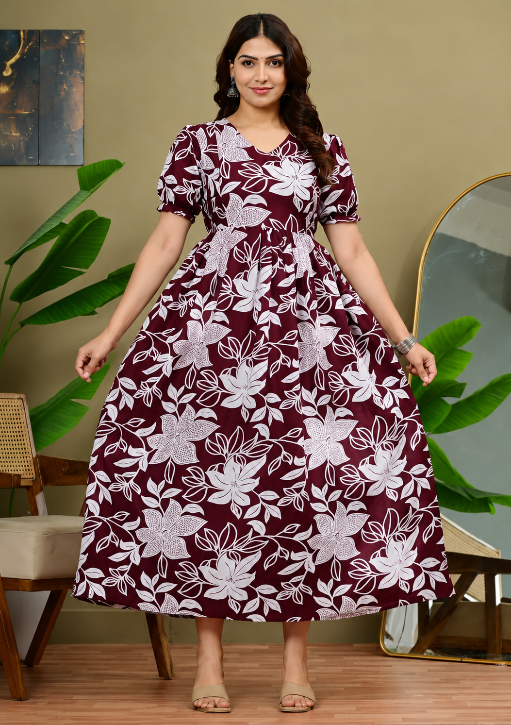 Trendy Maternity Gowns and Kurti with Feeding Zip for Easy Nursing - Soft Breathable Cotton and Rayon - Image 3
