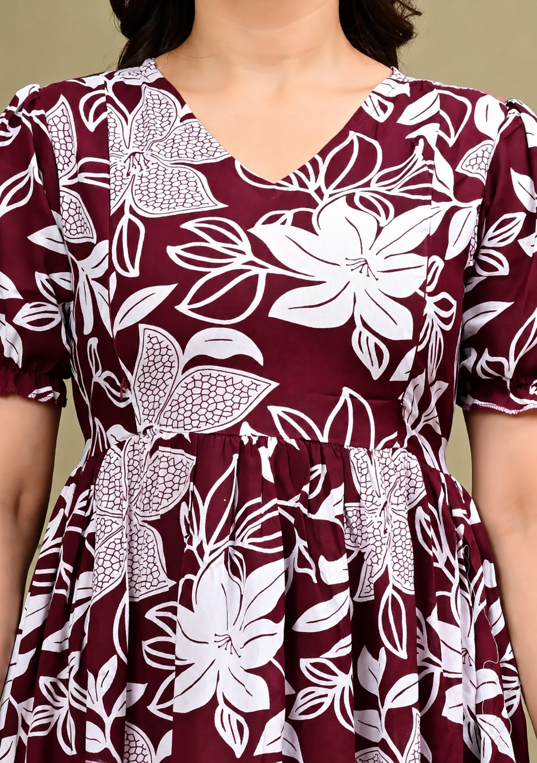 Trendy Maternity Gowns and Kurti with Feeding Zip for Easy Nursing - Soft Breathable Cotton and Rayon - Image 2